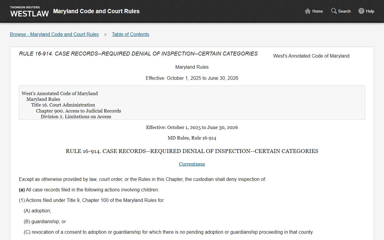 Somerset County criminal court records protected case record rule