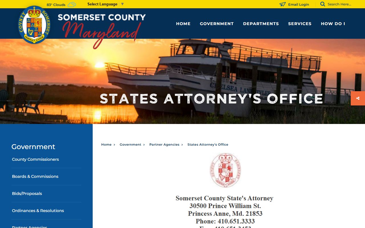 Somerset County criminal court records State's Attorney office page