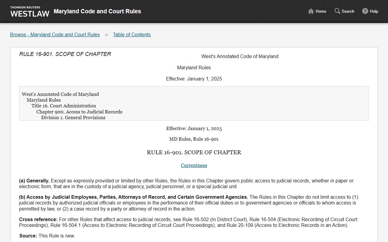 Somerset County warrant search Maryland judicial record access rule